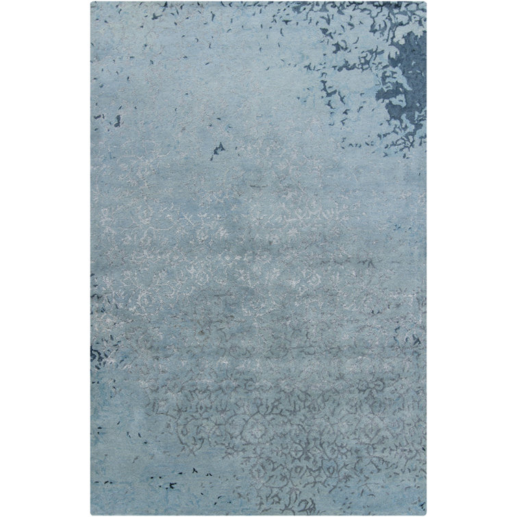 Rupec Blue Abstract Area Rug