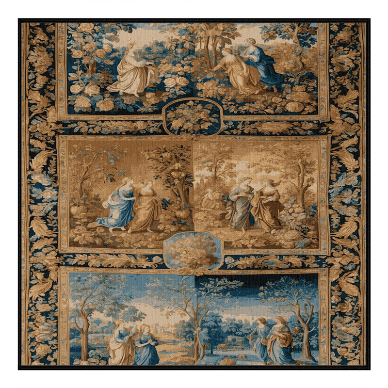Tapis brun français lavable à la machine, Carré 5 pi