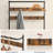 Hall Tree 33.1"W Wide With Bench And Shoe Storage, Entryway Bench With Coat Rack Stand, 9 Movable Hooks, Top Bar