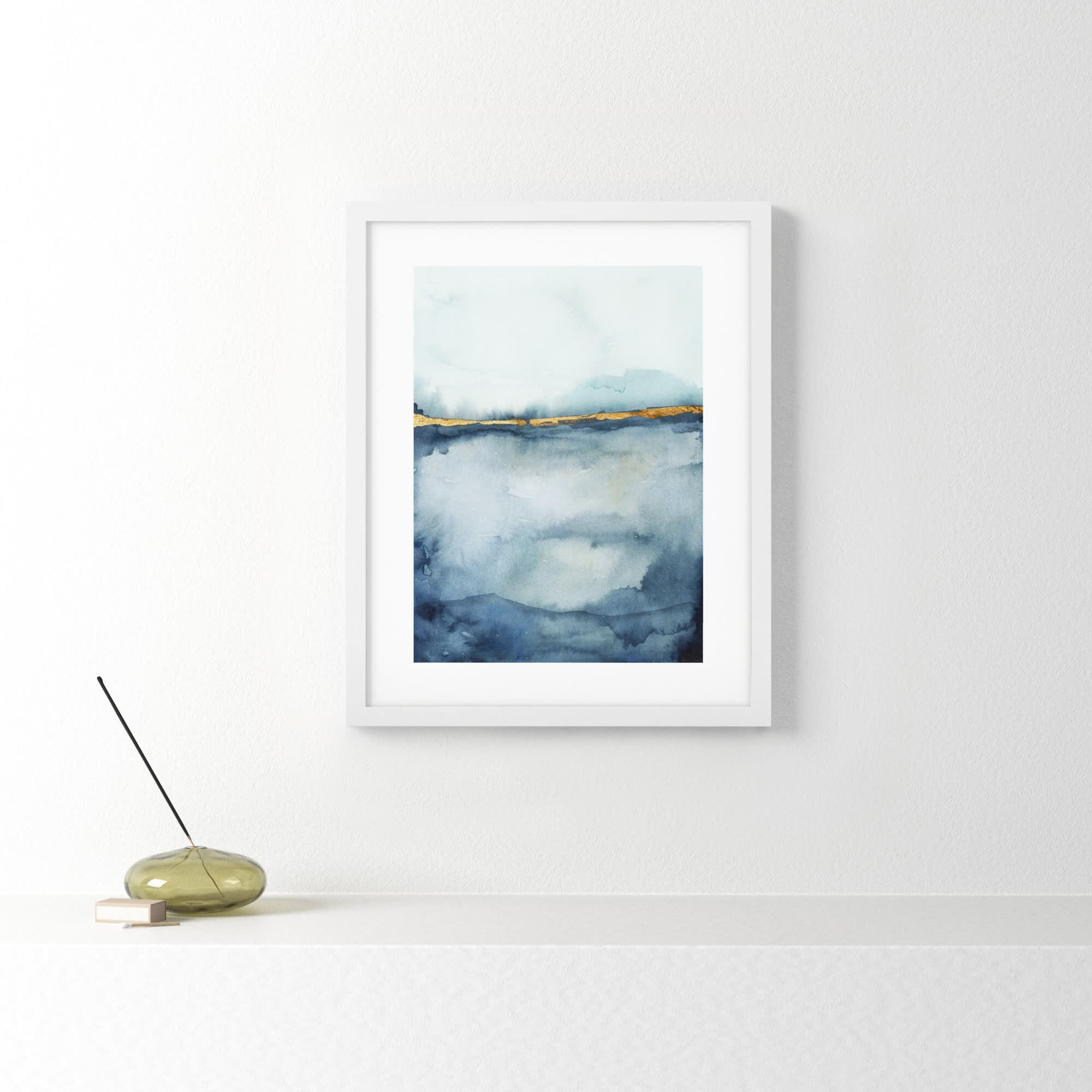 Coastal Horizon II by Victoria Borges, 21.12" H x 17.12" W x 0.88" D, White Framed Paper, White