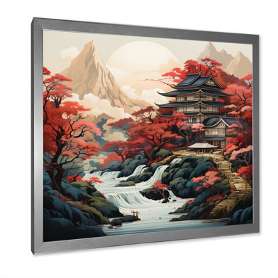Art asiatique, paysage sur toile