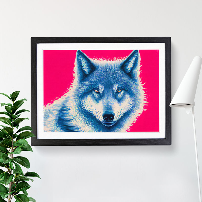 Modern Wolf - Framed Print, Black Framed, 25cm H x 34cm W x 2cm D