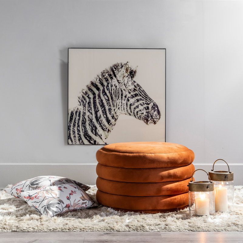 Dinsmore 65cm Wide Oval Solid Colour Cocktail Ottoman, Ocre