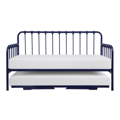 Daybed With Lift-Up Trundle 1Pc Metal Frame Classic Design Home Furniture (King Size)