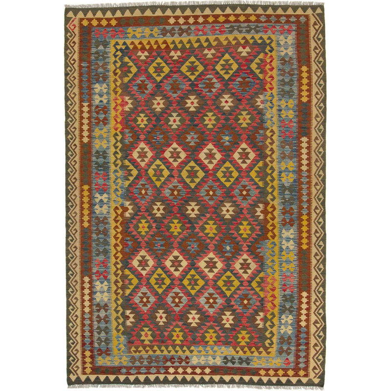 Geometric Wool Hand Woven 200cm X 295cm Area Rug