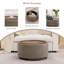 Table basse ronde avec repose-pieds 29,5 pouces, table basse circulaire moderne avec rangement avec couvercle amovible et pieds en bois massif, grand repose-pieds rond pour la chambre à coucher et le salon-438909790