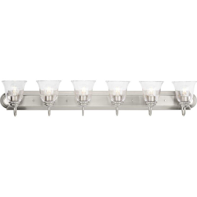 Éclairage pour meuble-lavabo transitionnel 6 lumières, Argent
