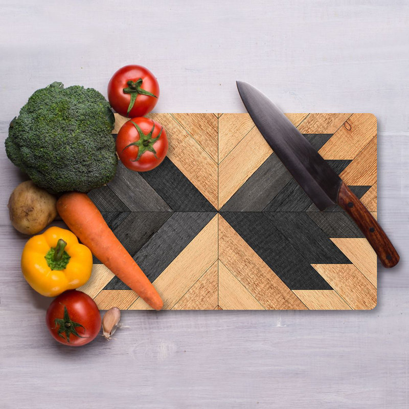 Flourish Premium Tempered Glass Cutting Board, 9.8 x 13.8 inches | 100% Antibacterial, Easy Clean, Non-Slip Silicone Feet | Durable Kitchen Essential for Safe Food Preparation, Stylish and Functional Design