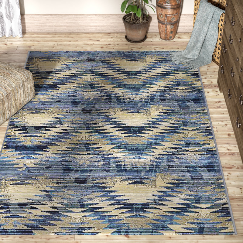 Tapis intérieur / extérieur bleu Tomlinson, Rectangle 8 pi x 11 pi 4 po