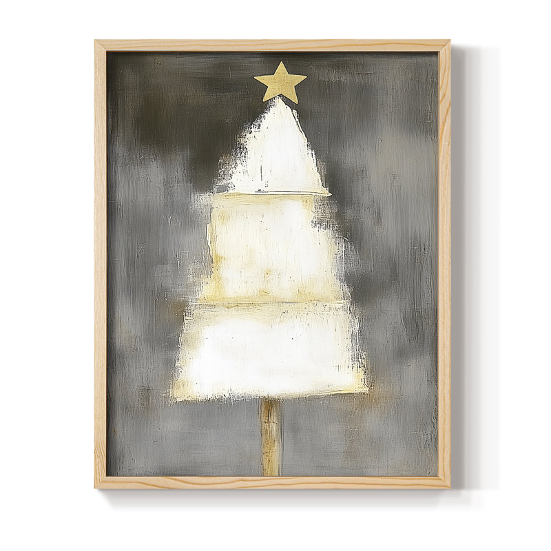 «Christmas Holiday Art» DCCLxxx, reproduction encadrée - bois massif, H 15 po x l 12 po, Naturel