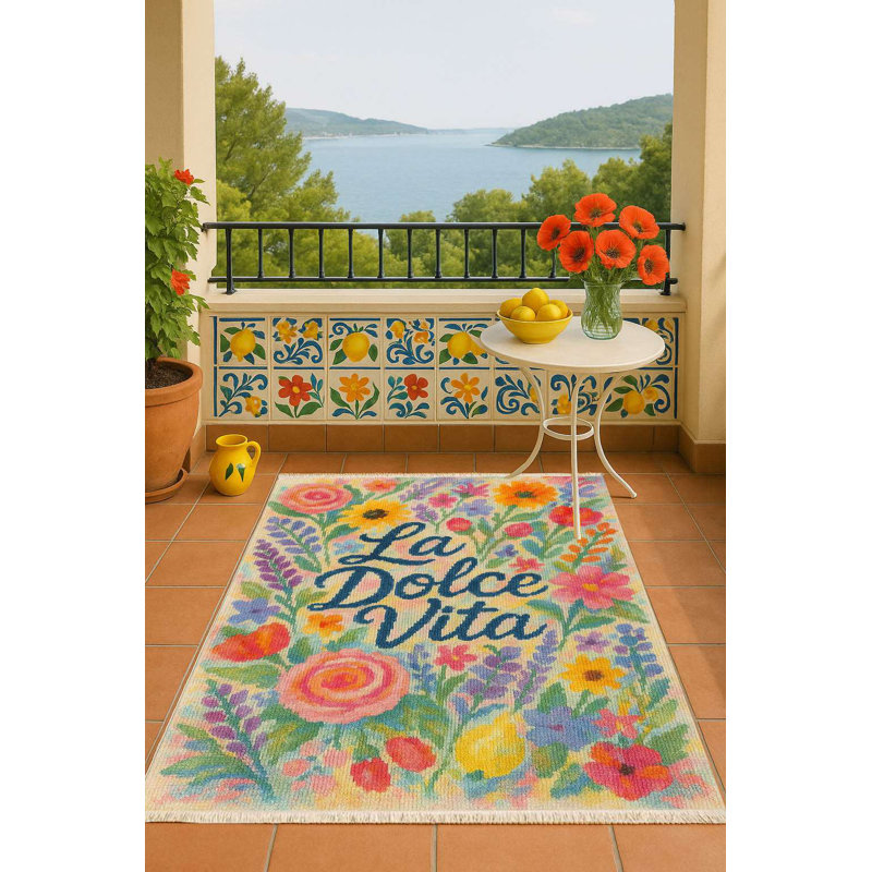 Chemin de table aquarelle "La Dolce Vita"