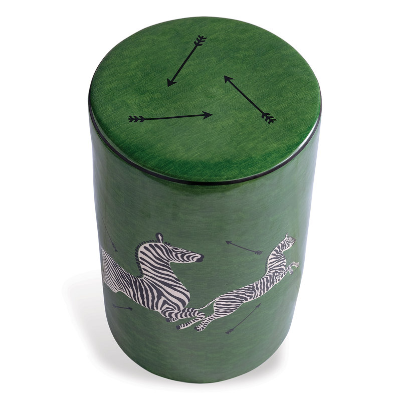Scalamandre Maison Porcelain Garden Stool, Green