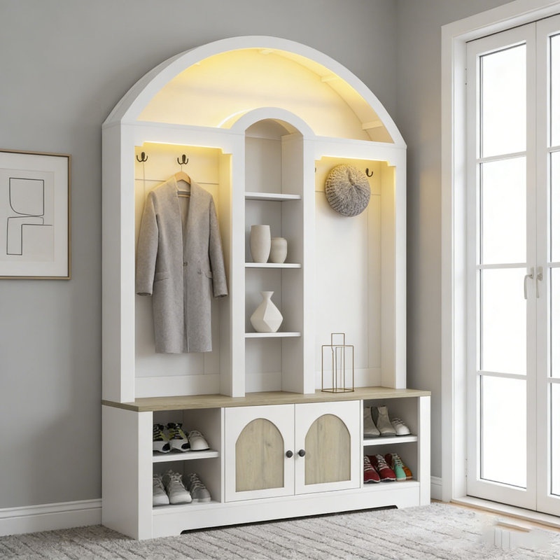 Armoire / vestibule multifonctionnelle, vestibule, Blanc