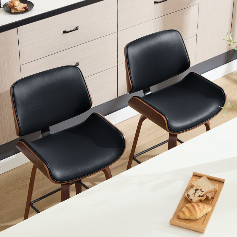 Tabouret de comptoir pivotant 24 po, Noir