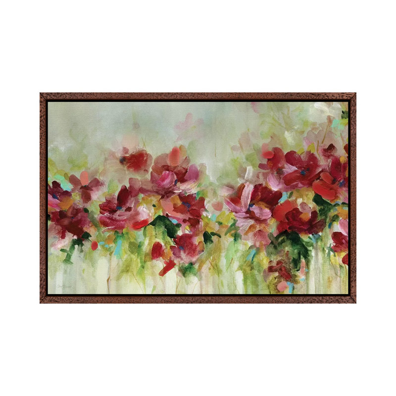 Playful Garden by Carol Robinson - Painting on Canvas, Classic Brown Wood Framed, 66.04 cm H x 45.72 cm W