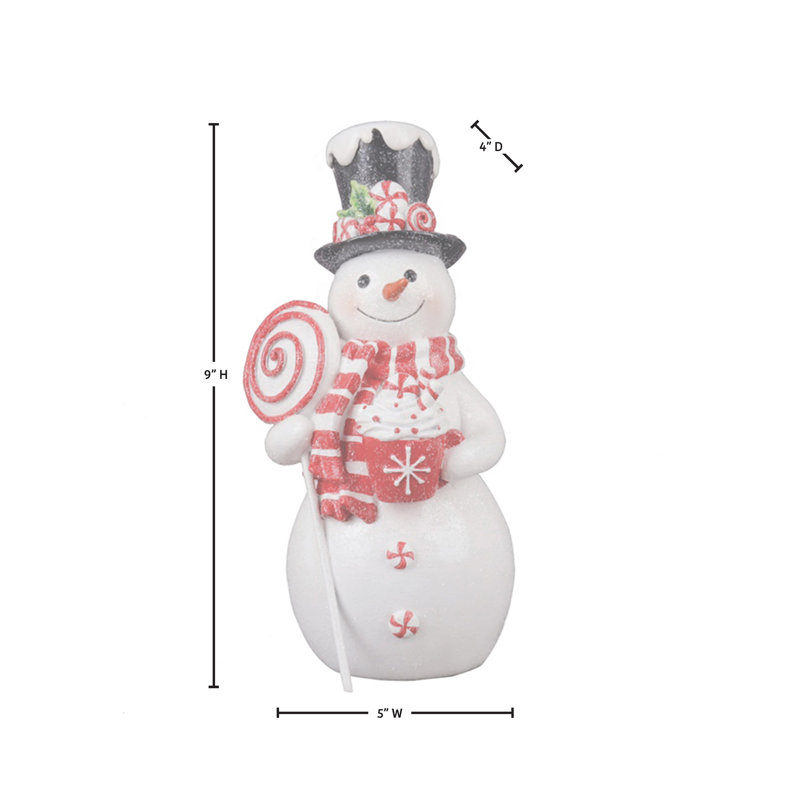 9" Resin Sweets Snowman