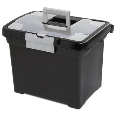 Portable Lockable File Plastic Box Set