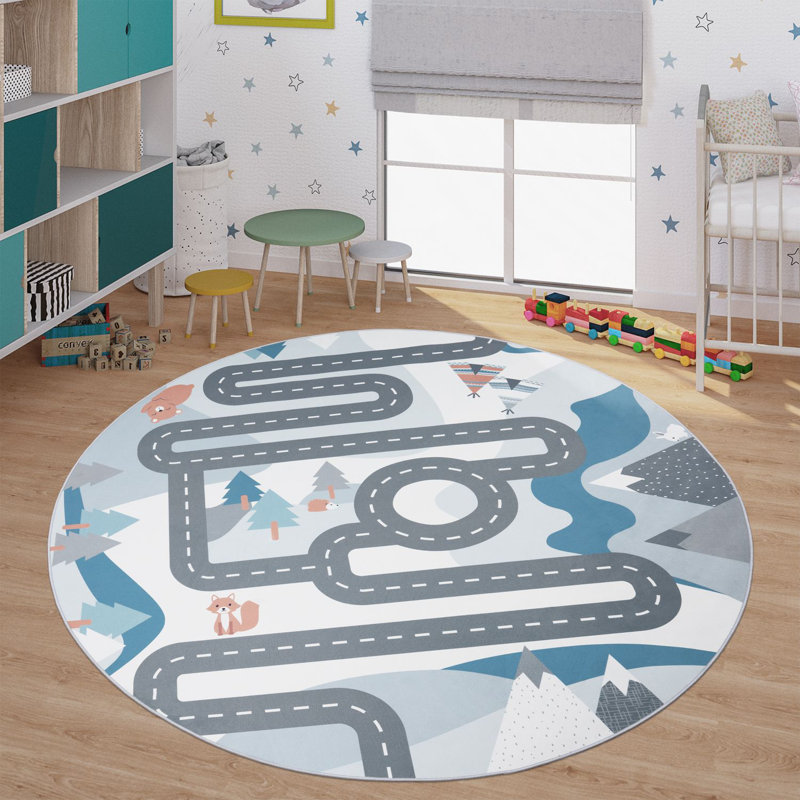 Cadence Machine Woven Polypropylene Rug, Round 6'7"