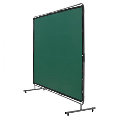 Écran de soudage avec cadre, écran de rideau de soudage, écran de protection en vinyle ignifuge sur 4 roues pivotantes (2 verrouillables), mobile et professionnel pour atelier / industriel