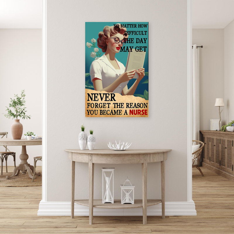 The Reason You Became A Nurse - 1 pièce, impression d'art graphique rectangulaire sur toile tendue