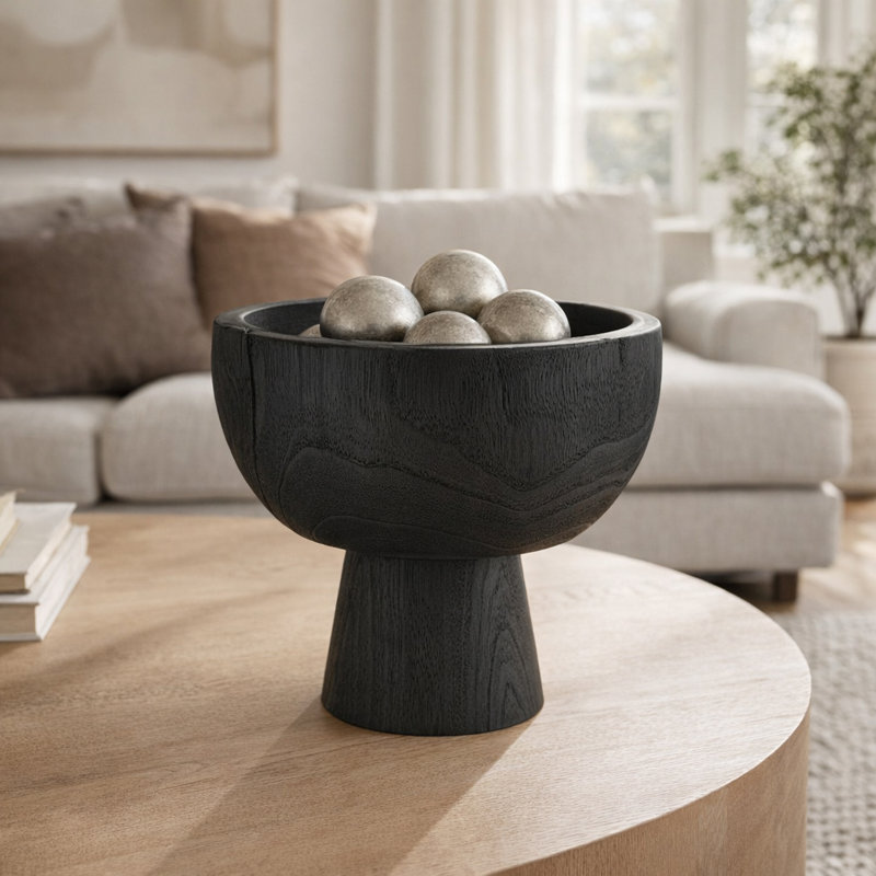 Bol en bois de style Paulownia, Noir