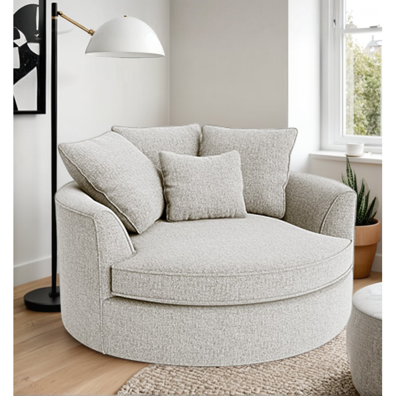 Ashonte Upholstered Barrel Chair, Giovanna Moondust