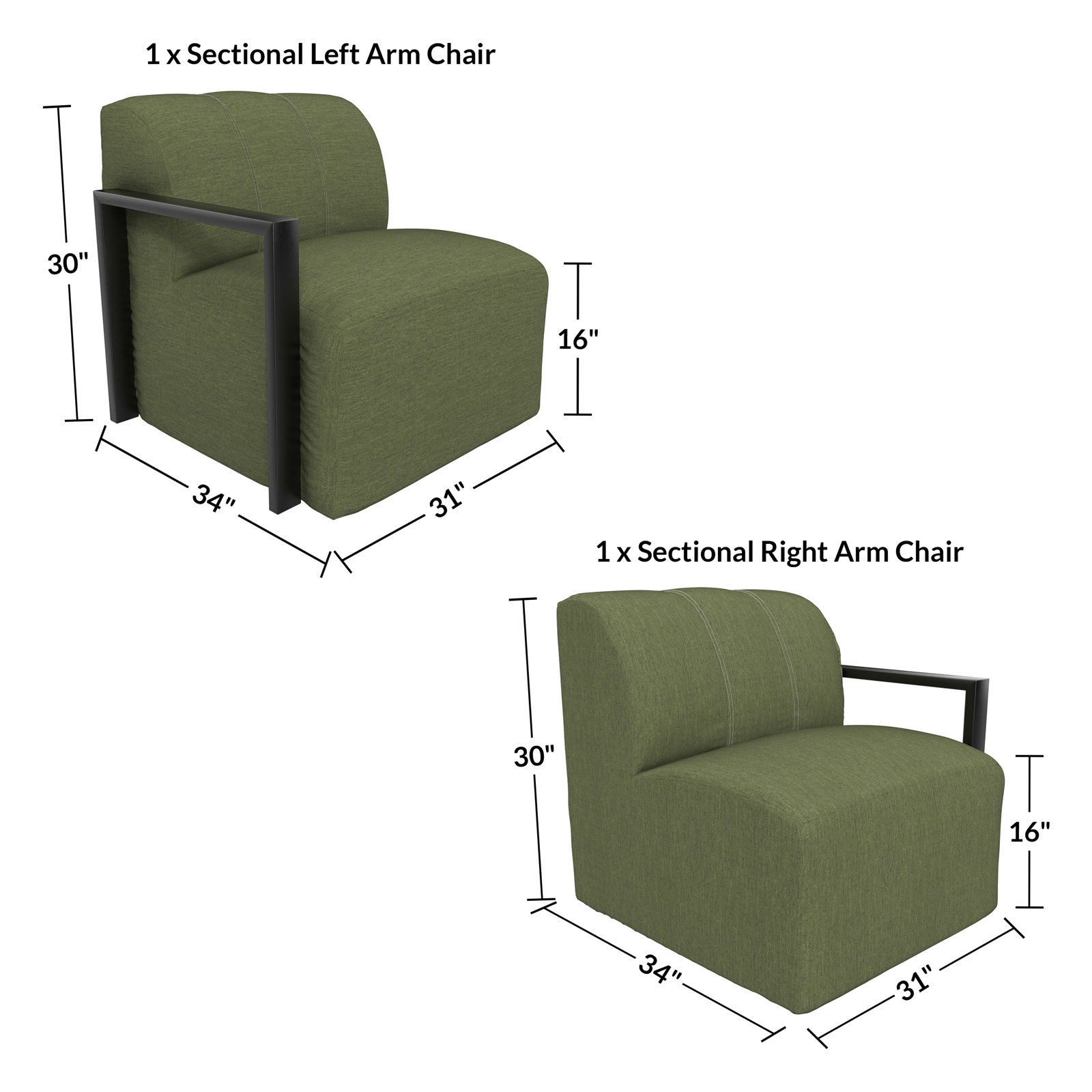 Rosalie 62" Sunbrella® Patio Loveseat, Sunbrella® Canvas Fern