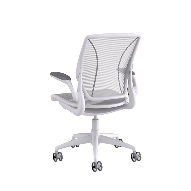 World Mesh Task Chair, Fixed, White, White