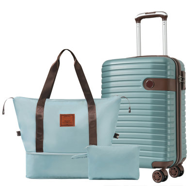 Ensembles de bagage 3 pièces valises de transport en cabine rigide 22 po x 14 po, approuvées par les compagnies aériennes, 20 po x 14 po