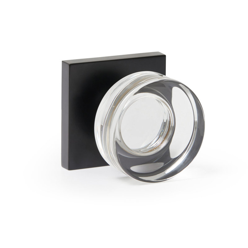 Bouton de porte noir mat avec poignée en cristal Macau, Intimité