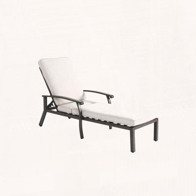 Chaise longue en fonte d'aluminium avec inclinaison à 5 positions et roulettes