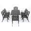 Ensemble de salle à manger rectangulaire en aluminium pour 6 personnes 63,7 po Jenisa-130618181