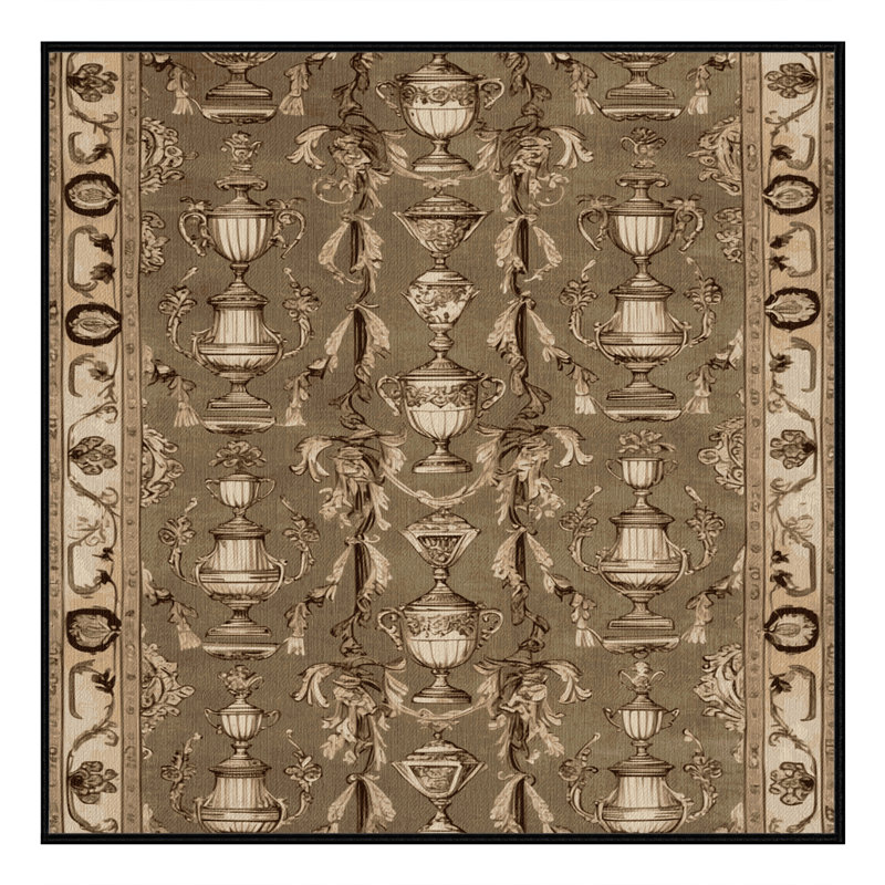 Tapis brun français lavable à la machine, Carré 3 pi