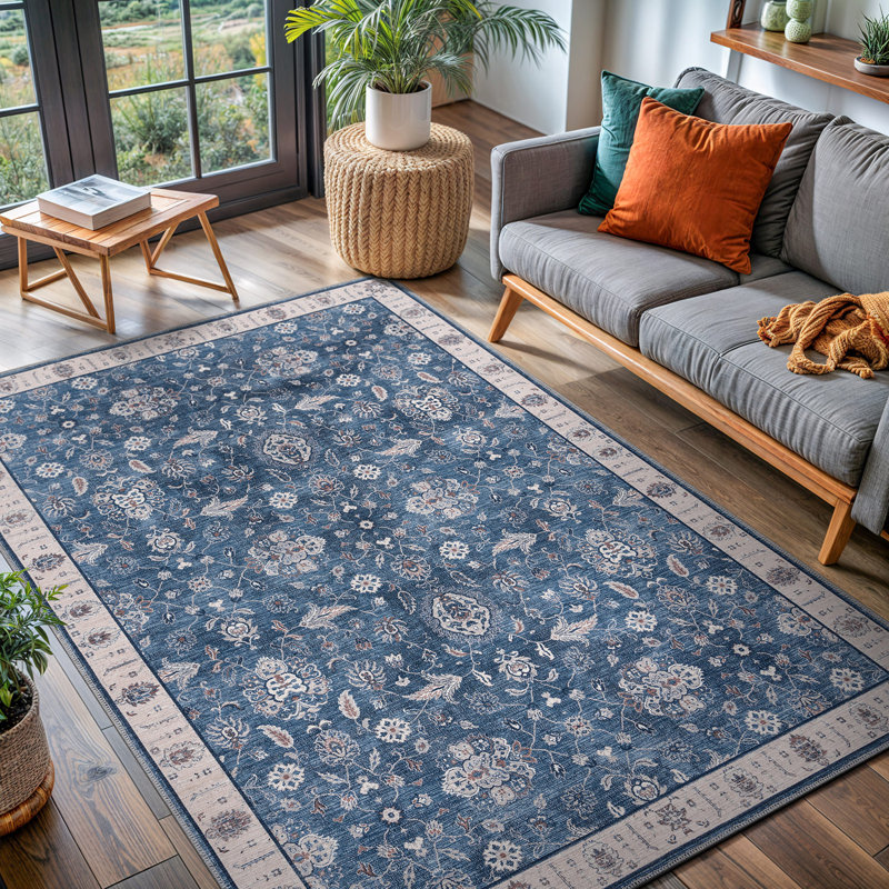 Koressa Chenille Washable Oriental Indoor Rug, Rectangle 9' x 12'