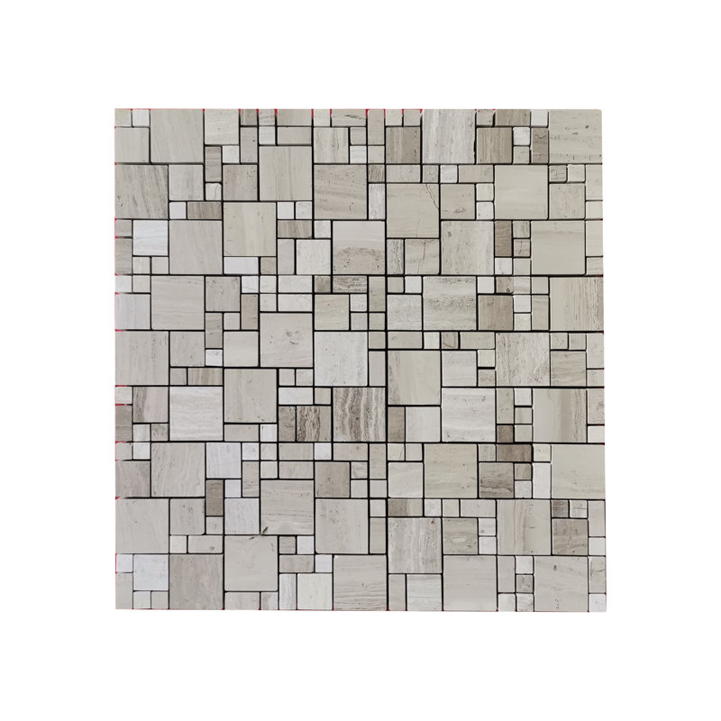 Carreau de sol et mosaïque de style mosaïque carré en marbre 12 po x 12 po (ensemble de 10)