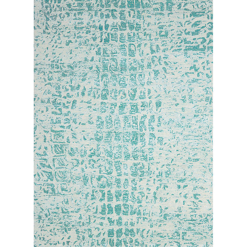 Tapis vert fait à la main Ardis, Rectangle 3 pi 9 po x 5 pi 9 po