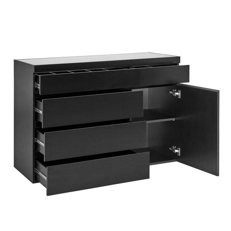 Commode de présentation à crédence Coryell, Noir