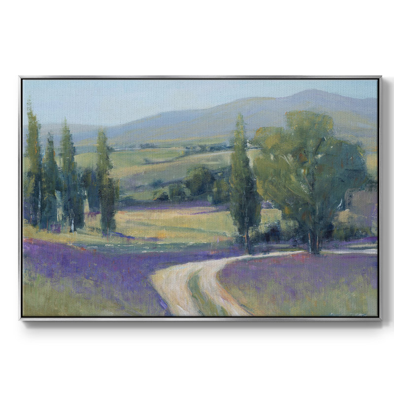 Lavande Meadow II, Flotteur argenté encadré sur toile, H 17 po x l 25 po x P 2 po