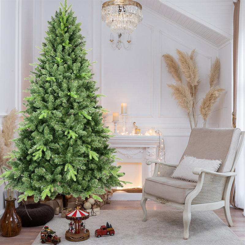 Arbre de Noël avec 967 pointes en PE et PVC, support en métal stable, H 5 pi