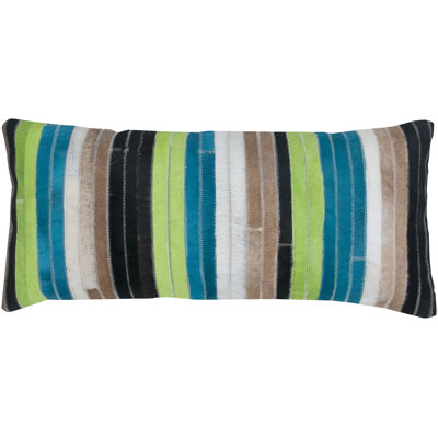 Leather Stripes Feather Down Fill Throw Pillow Cover & Insert