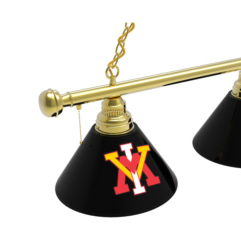 3 - Light Pool Table Lights Pendant, Brass, VMI Keydets