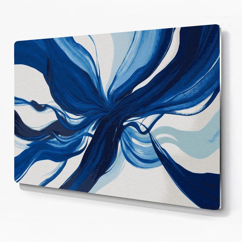 «Lyrical Abstraction 38», art mural en métal bleu, H 11 po x l 14 po