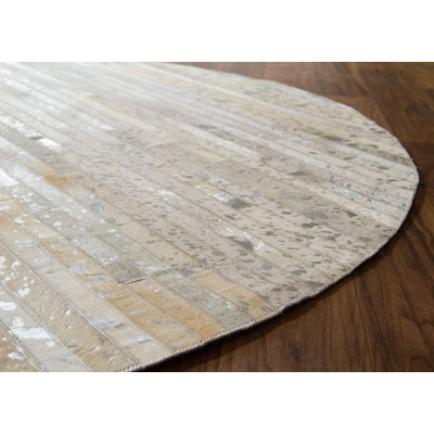 Stockett Striped Cowhide Area Rug
