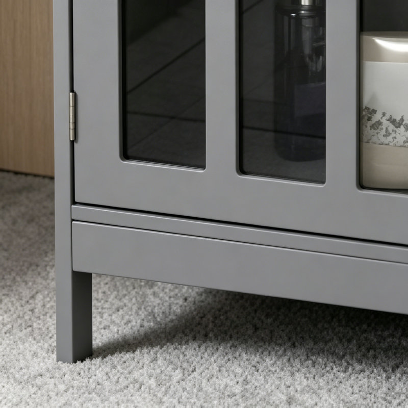 Buffet, armoire de rangement, armoire grise