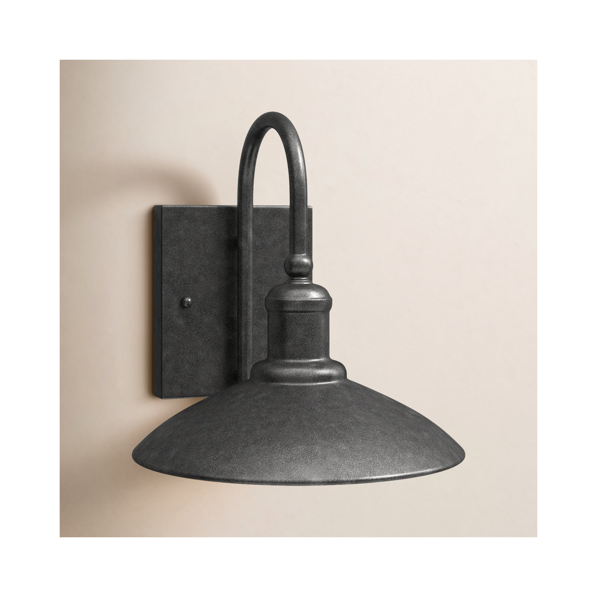 Bismarck Seeded Glass Outdoor Barn Light, 11" H x 11" W x 11" D