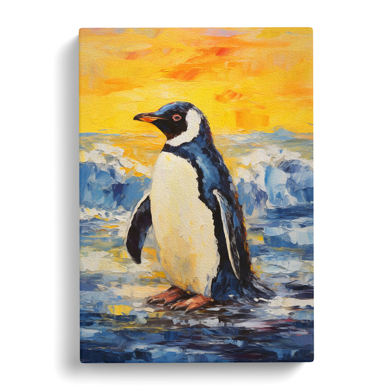 Penguin Impressionism No.3 - Wrapped Canvas Print, 50cm H x 35cm W x 3cm D