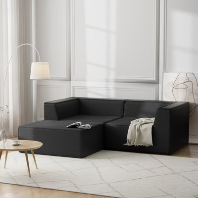 Boneless Comfy Cloud 76" Wide 3-Seat Modular Sofa Couch Upholstered Sectional with ottoman