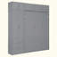 Lit escamotable mural avec armoire supérieure, tablettes et garde-robe, lit pliable peu encombrant-129021832