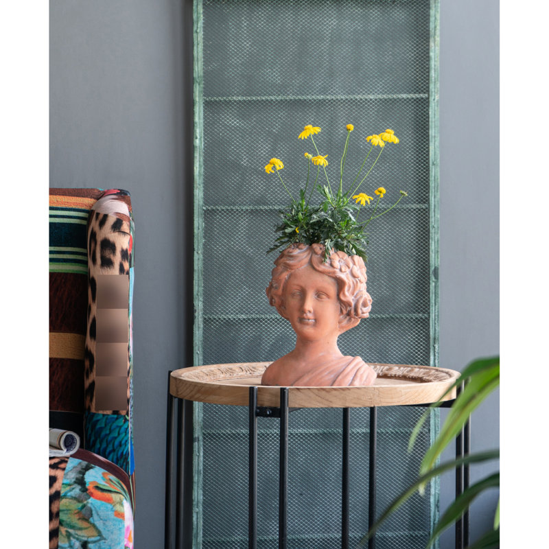 Pot à fleurs en ciment 9,34 lb - brun, style grec pour les jardins, style brun, idéal pour les ornements de jardin
