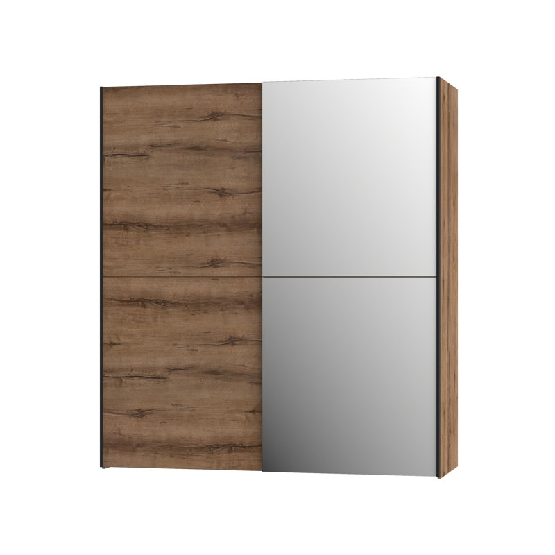 Alfaro 2 Door Manufactured Wood Wardrobe, Muddy Oak